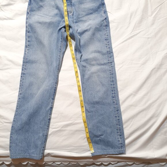Levis 501 Straight Leg Button Fly Jeans W25 L30 Light Blue 125010373 - Picture 2 of 14